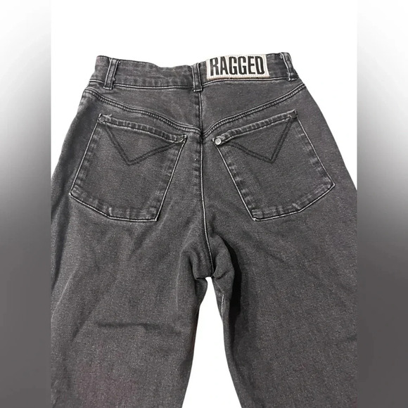 The Ragged Priest Jeans Faded Black High Rise Crop Straight Metal Rings Size 26 - Picture 5 of 9